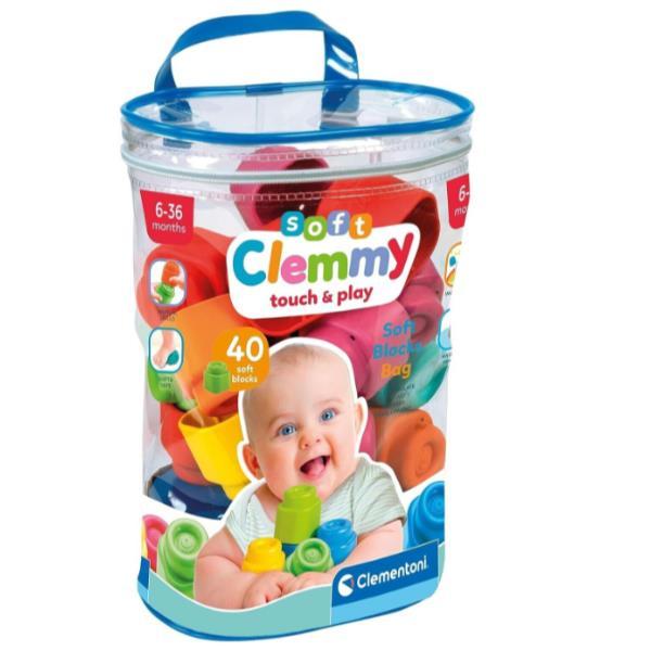 CLEMENTONI SOFT CLEMMY MATTONCINI MORBIDI IMPILABILI GIOCO SENSORIALE …